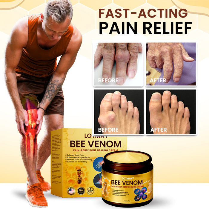 Limited Time Discount⏳LOTMAY® Bee Venom Pain-Relief Bone Healing Cream ✨𝗙𝗮𝘀𝘁 𝗥𝗲𝗹𝗶𝗲𝗳 𝗶𝗻 𝟳𝟮 𝗛𝗼𝘂𝗿𝘀✨