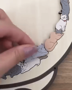 🎁 Grab Gifts 🎅Christmas Gift 135-Piece Cat-Shaped Wooden Puzzle 🐱 🎁