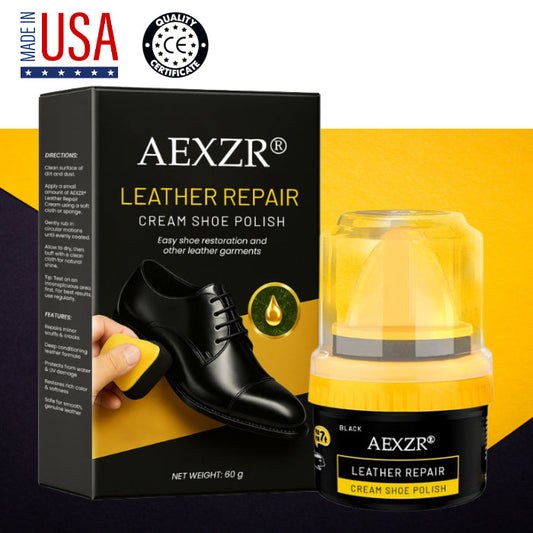 🌟 AEXZR® Leather Repair Cream Shoe Polish | Erases Scuffs, Renews Color Like New