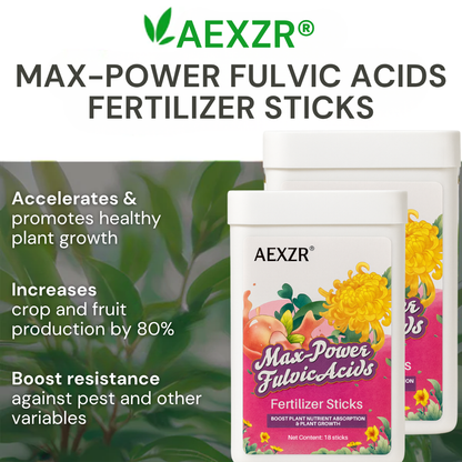 🌿AEXZR® Max-Power Fulvic Acids Fertilizer Sticks💧90-Day Continuous Plant Nutrition🌱
