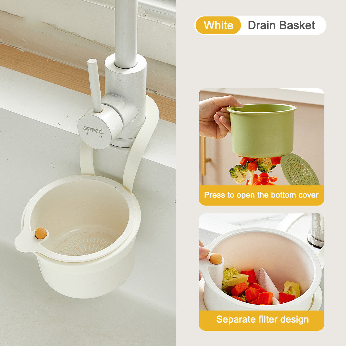 AEXZR® Kitchen hanging sink drain basket