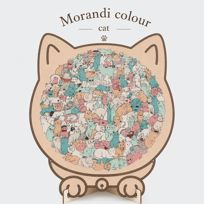 🎁 Grab Gifts  🎅Christmas Gift 135-Piece Cat-Shaped Wooden Puzzle 🐱 🎁