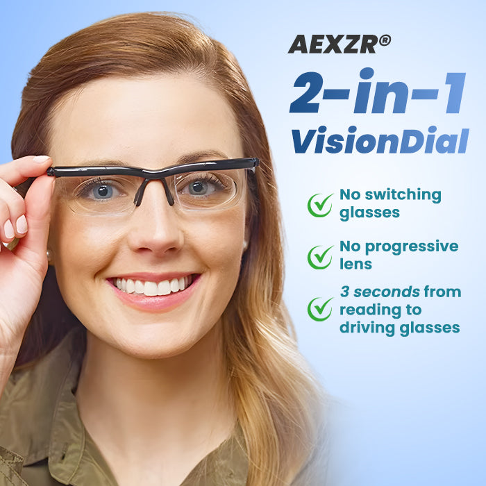 🏆Official Store | AEXZR® 2in1 VisionDial Adjustable Focus Glasses | Aerospace-Grade Titanium Frame✨