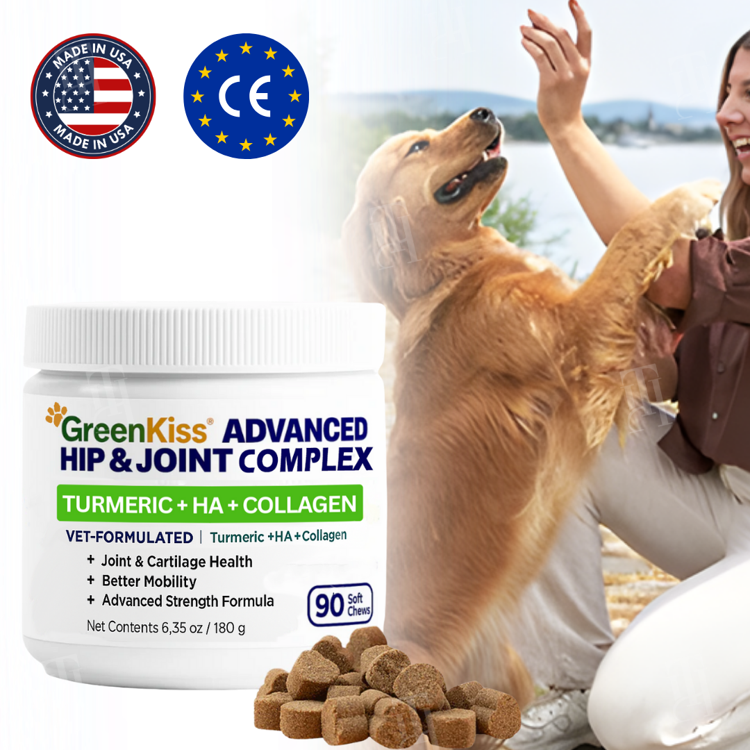 🏆🐕GreenKiss® Advanced Hip & Joint Complex Soft Chews 🦴 Turmeric + HA + Collagen🐕
