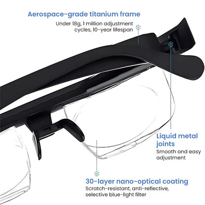 🏆Official Store | AEXZR® 2in1 VisionDial Adjustable Focus Glasses | Aerospace-Grade Titanium Frame✨