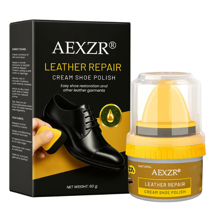 🌟 AEXZR® Leather Repair Cream Shoe Polish | Erases Scuffs, Renews Color Like New