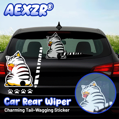 🏆AEXZR® Car Rear Wiper Charming Tail-Wagging Sticker - The Adorable Wag That Turns Heads & Smiles! 🐕✨