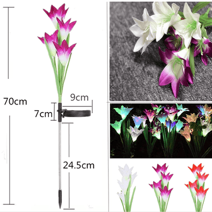 Artificial Lily Solar Garden Stake Lights (2 PACKS)