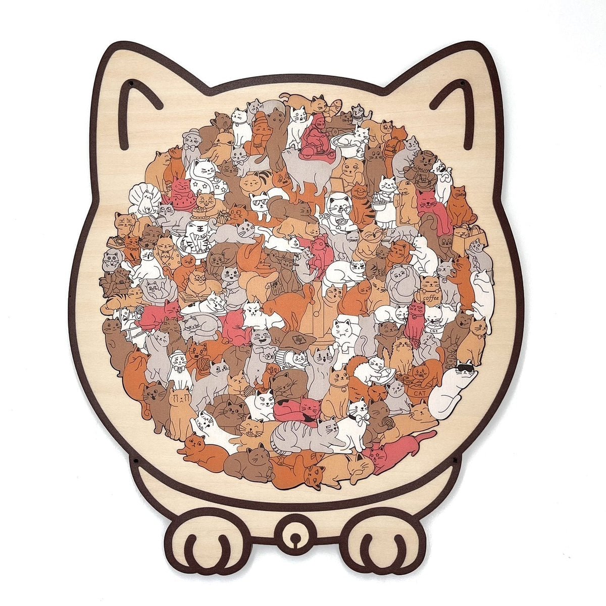 🎁 Grab Gifts  🎅Christmas Gift 135-Piece Cat-Shaped Wooden Puzzle 🐱 🎁