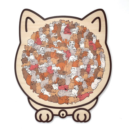 🎁 Grab Gifts  🎅Christmas Gift 135-Piece Cat-Shaped Wooden Puzzle 🐱 🎁