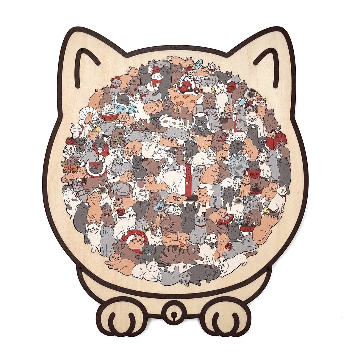 🎁 Grab Gifts  🎅Christmas Gift 135-Piece Cat-Shaped Wooden Puzzle 🐱 🎁